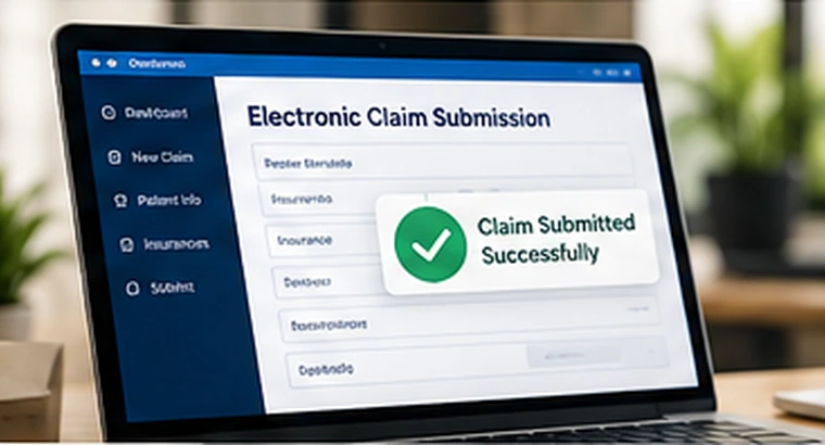 Illustrative electronic claims submission screen