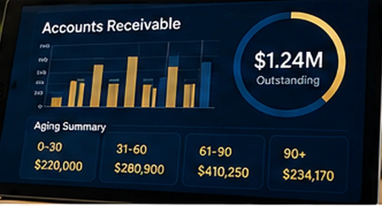 Illustrative accounts receivable analysis dashboard