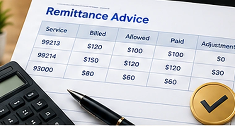 Illustrative insurance remittance and payment reconciliation documents