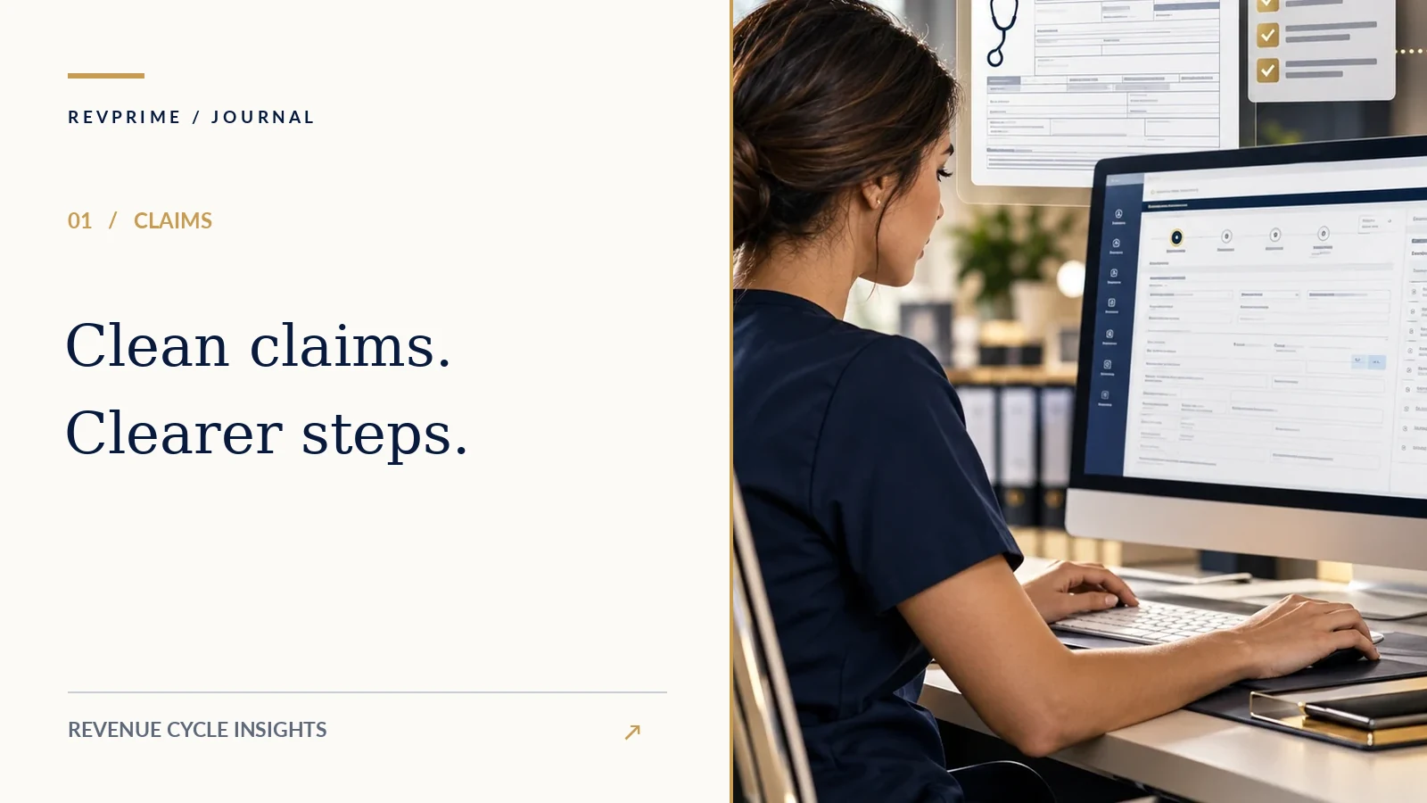 Editorial illustration for CLAIMS — RevPrime RCM